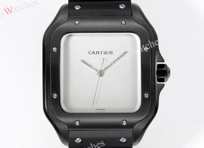 THB Factory Cartier Santos White/Black Face Rubber Band 1847 MC Movement Watch